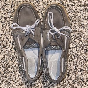 Gray Sperry Boat Shoes